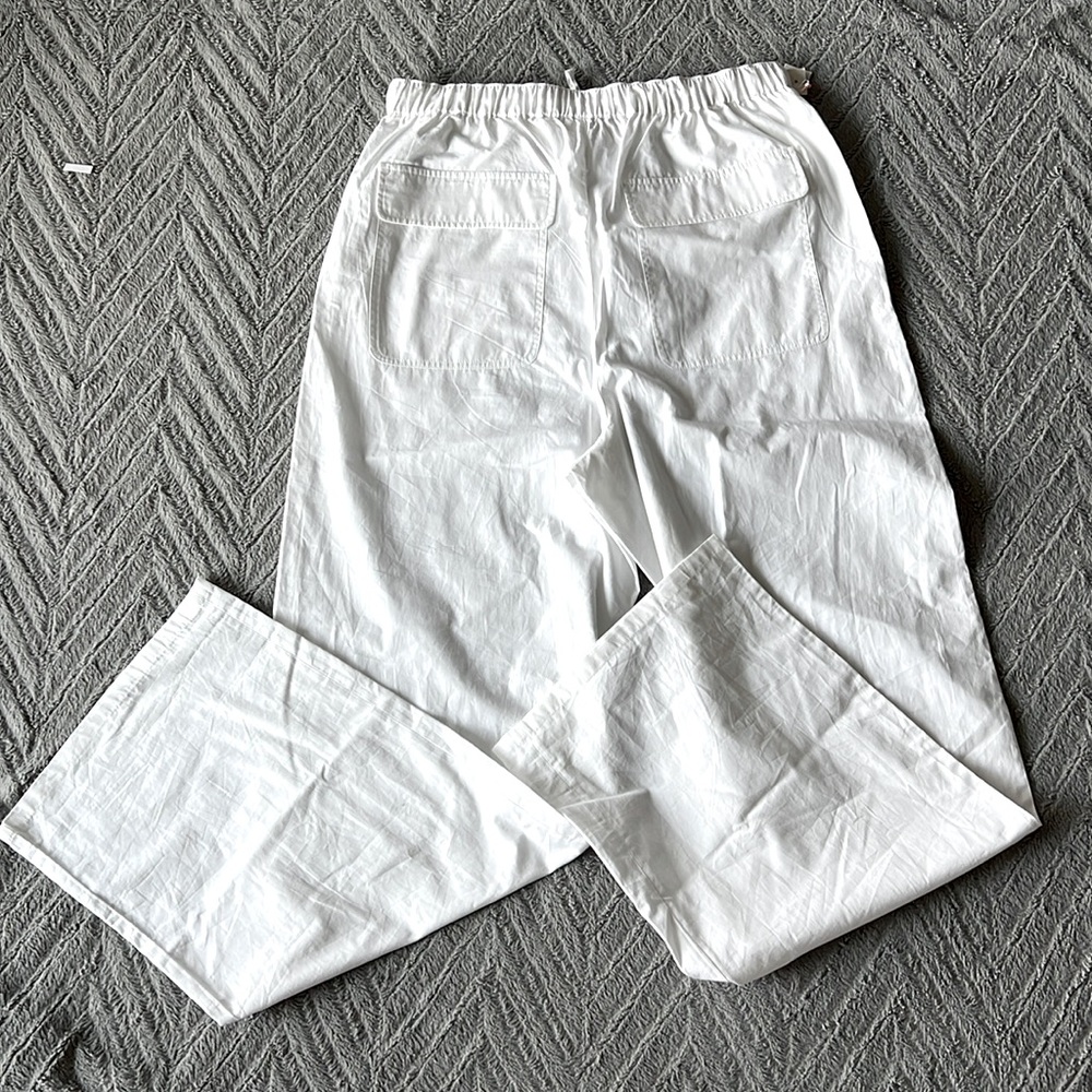 Aritzia Little Moon White Cotton Pants Medium Long - Picture 6 of 7